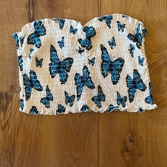 Rue21 Tops - Rue21 Blue Butterfly Crop Top